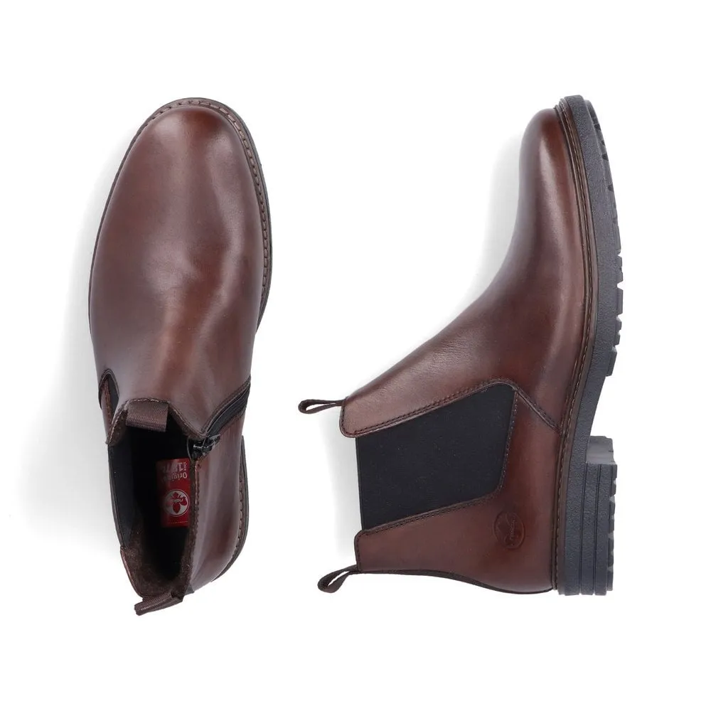 Rieker 33180 BROWN Leather Chelsea Boot with Inside Zip 33180-26