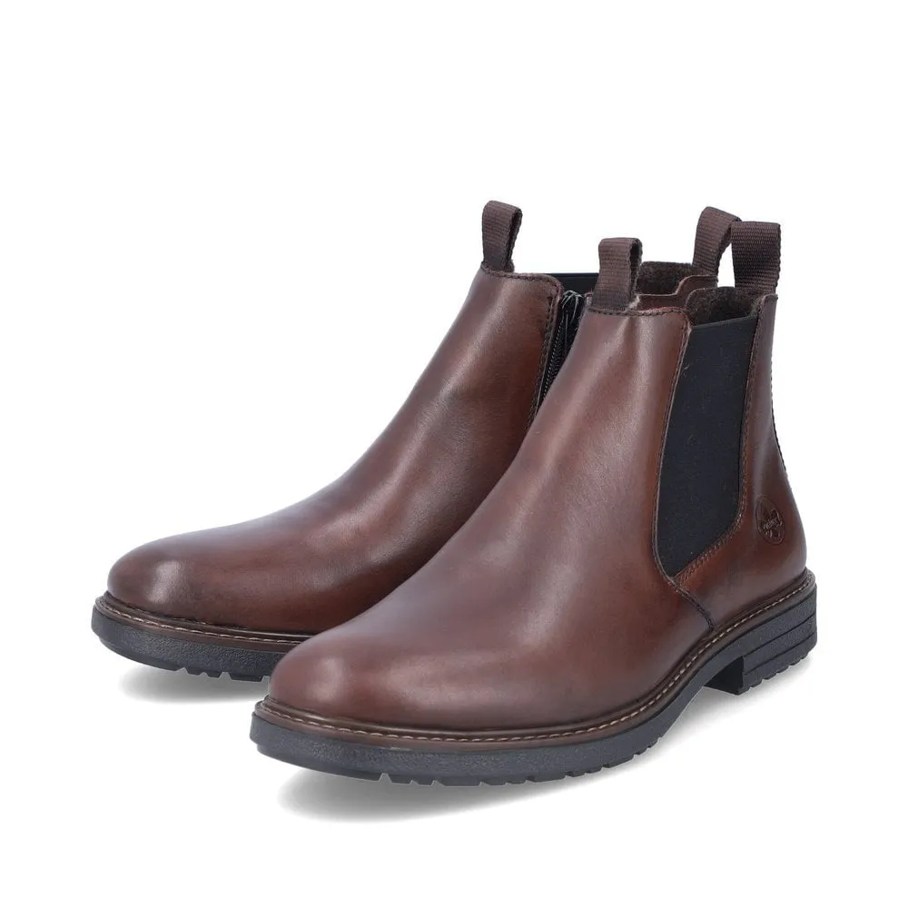 Rieker 33180 BROWN Leather Chelsea Boot with Inside Zip 33180-26