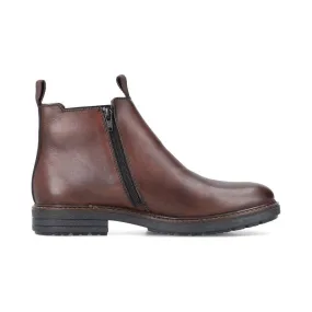 Rieker 33180 BROWN Leather Chelsea Boot with Inside Zip 33180-26