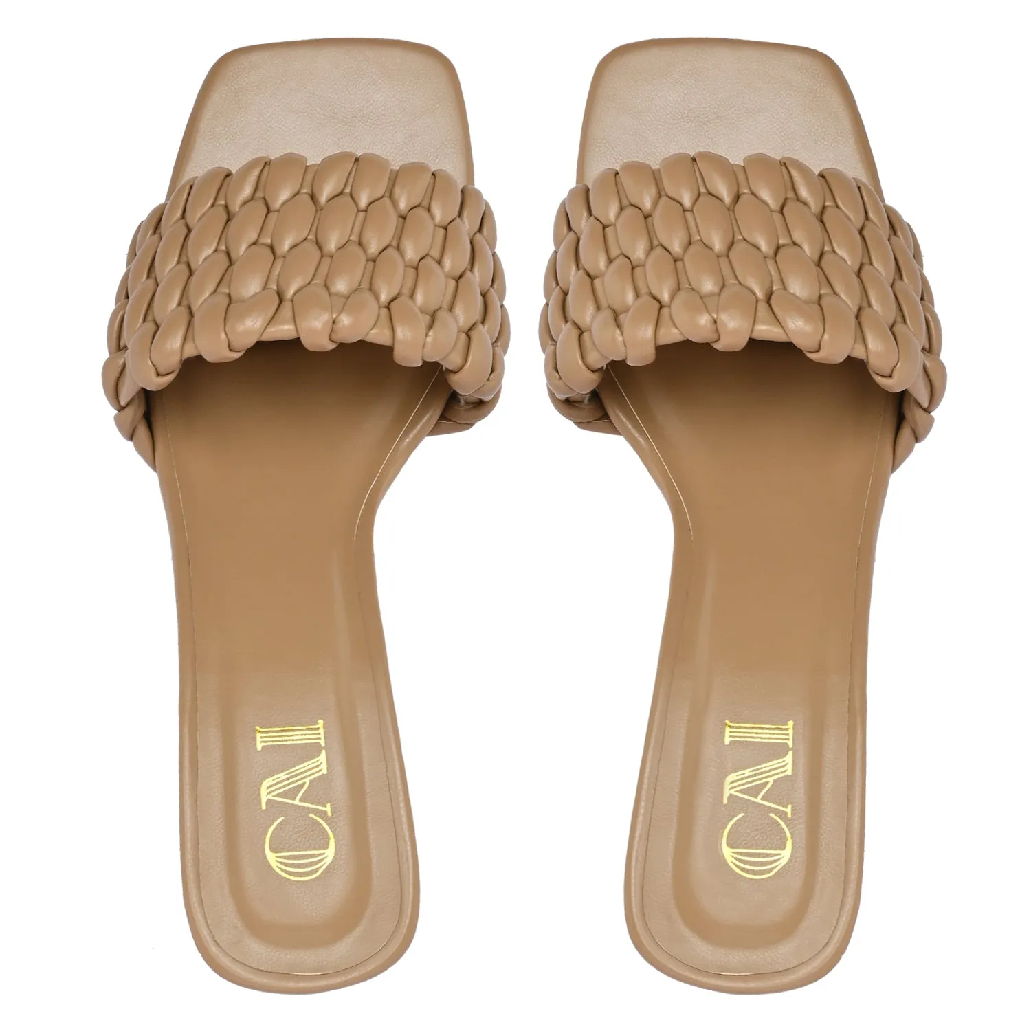 Sand Braided Heels