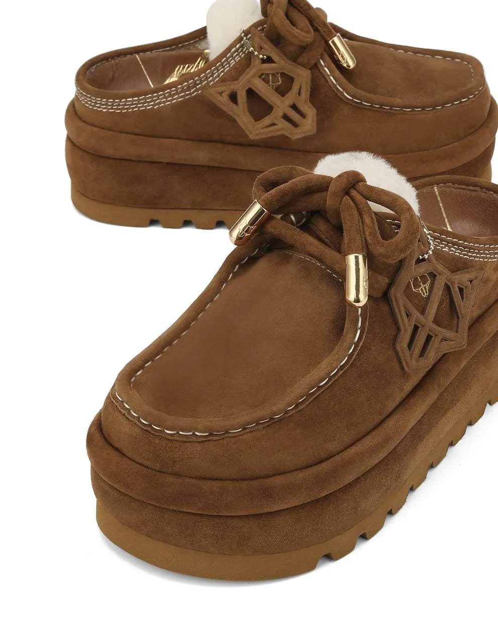 Shallow casual thick-soled plus velvet loafers