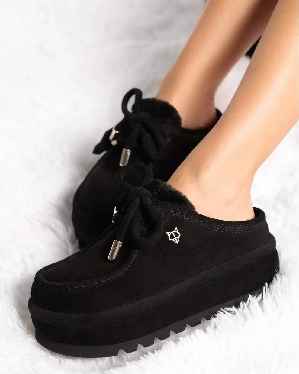 Shallow casual thick-soled plus velvet loafers