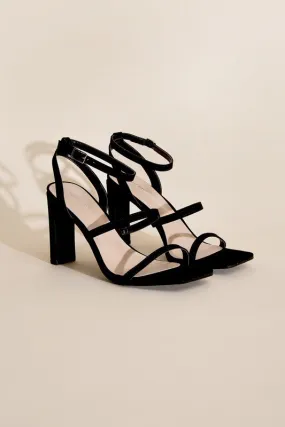 Square Toe Ankle Strap Heels