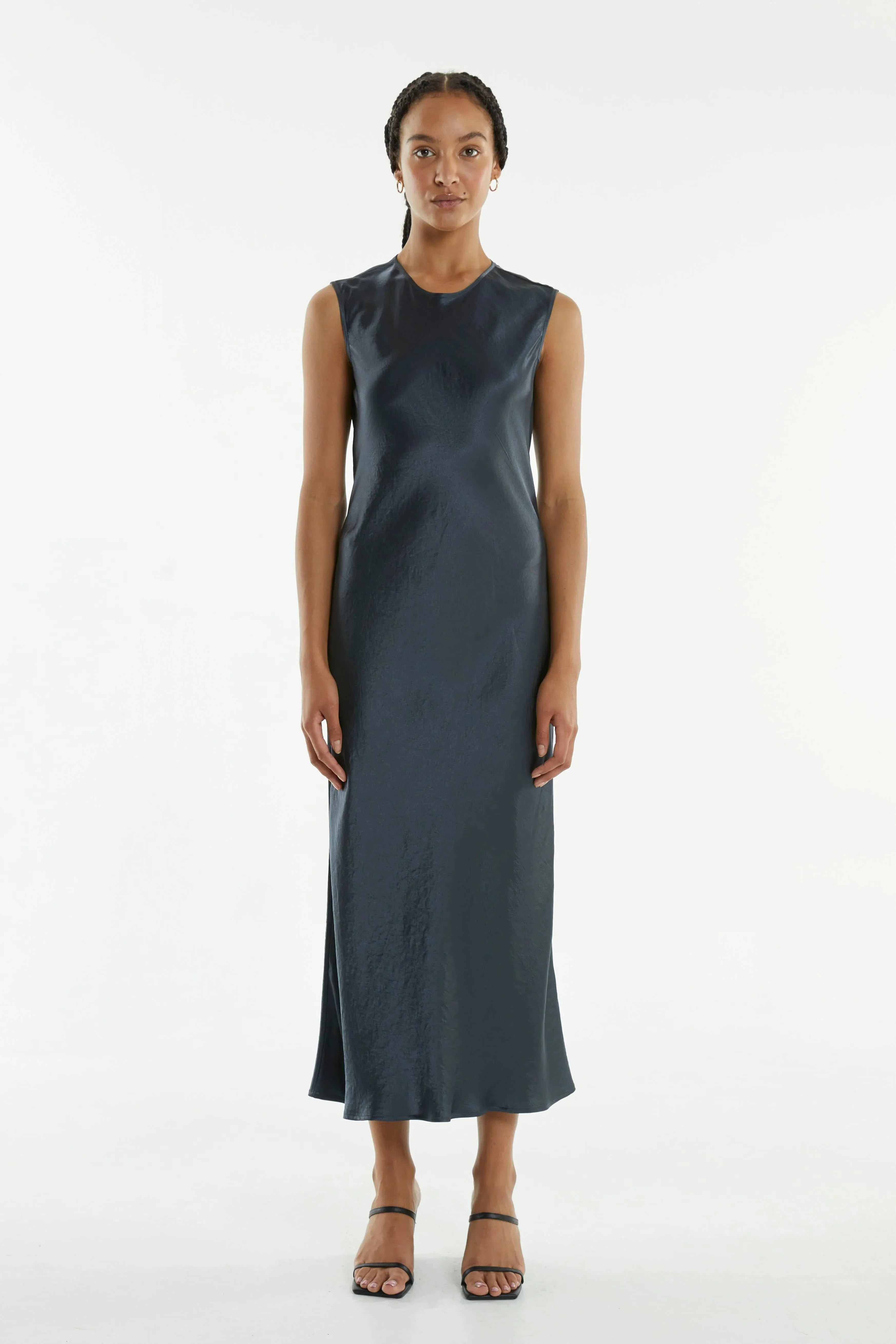 Third Form Crush Bias Tank Maxi Dress GUN METAL