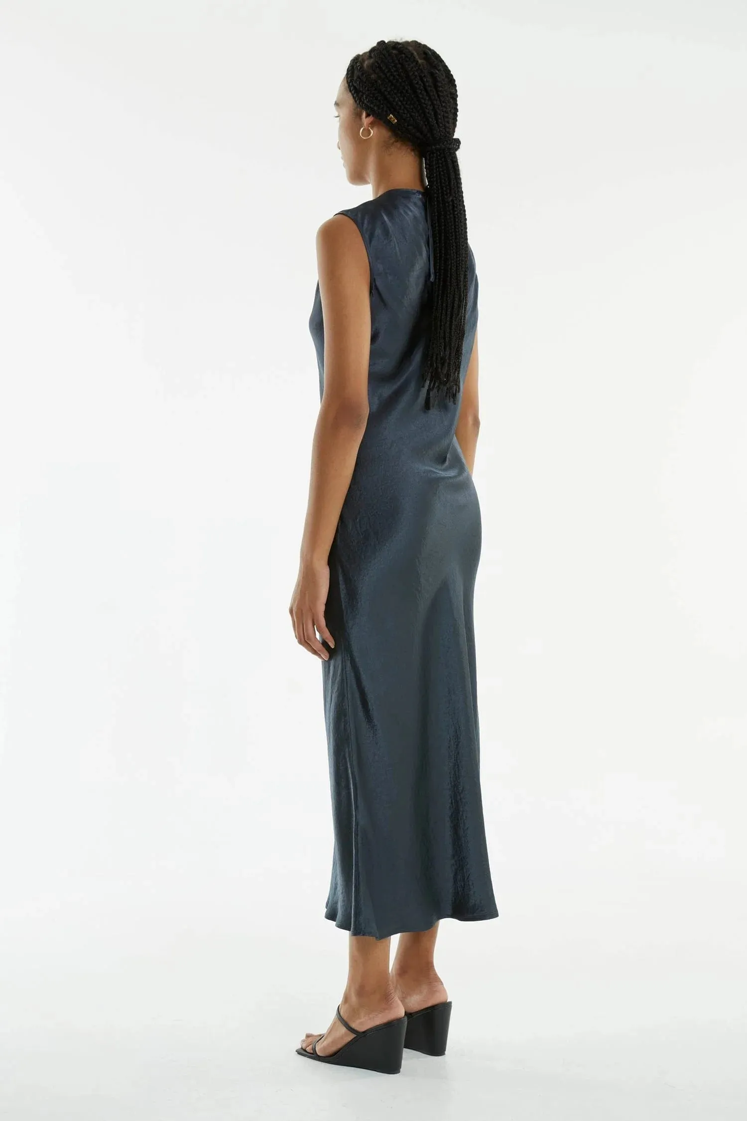 Third Form Crush Bias Tank Maxi Dress GUN METAL