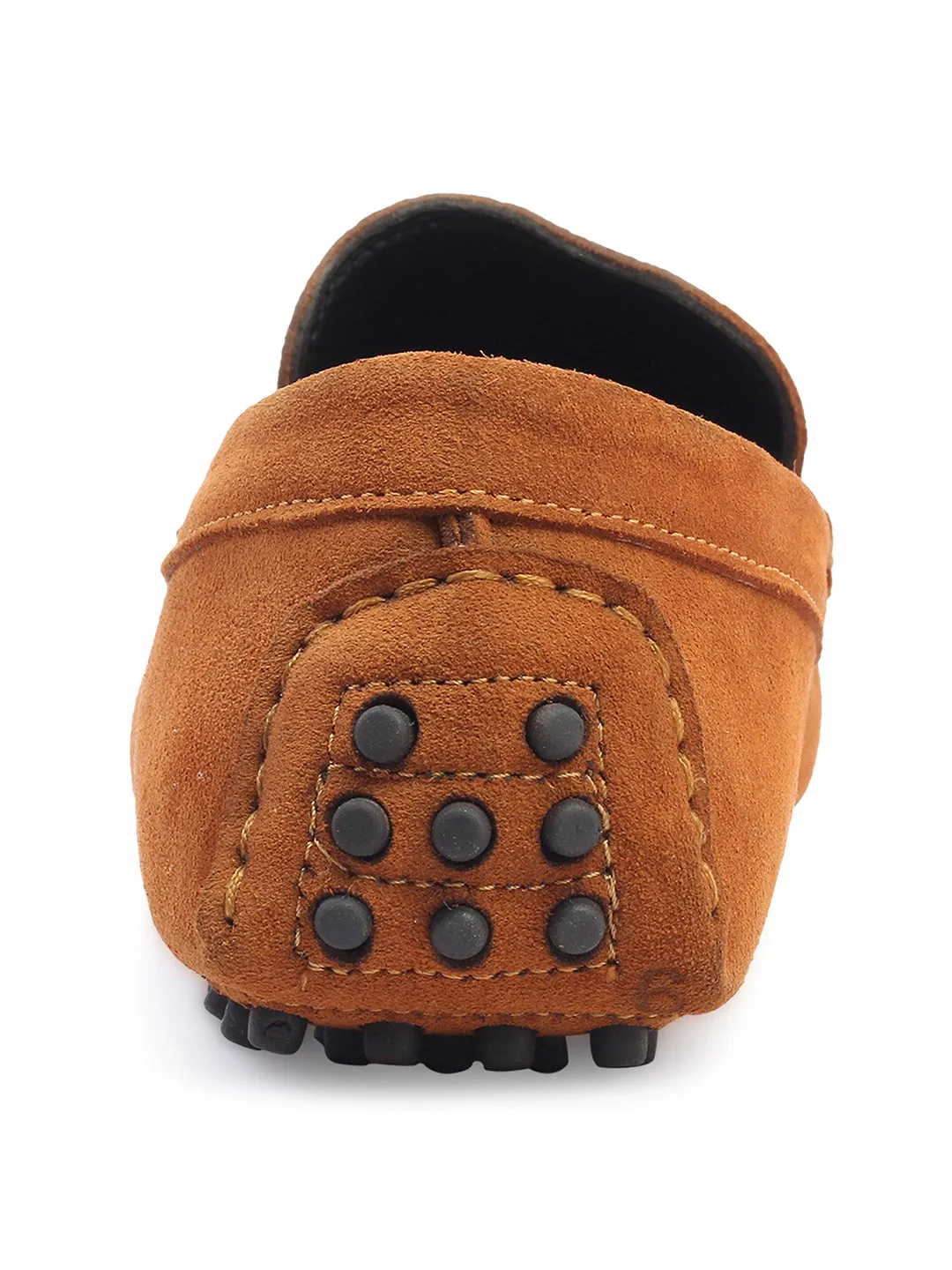 Tortilla Brown Handmade Italian Suede Leather Textured Penny Loafers