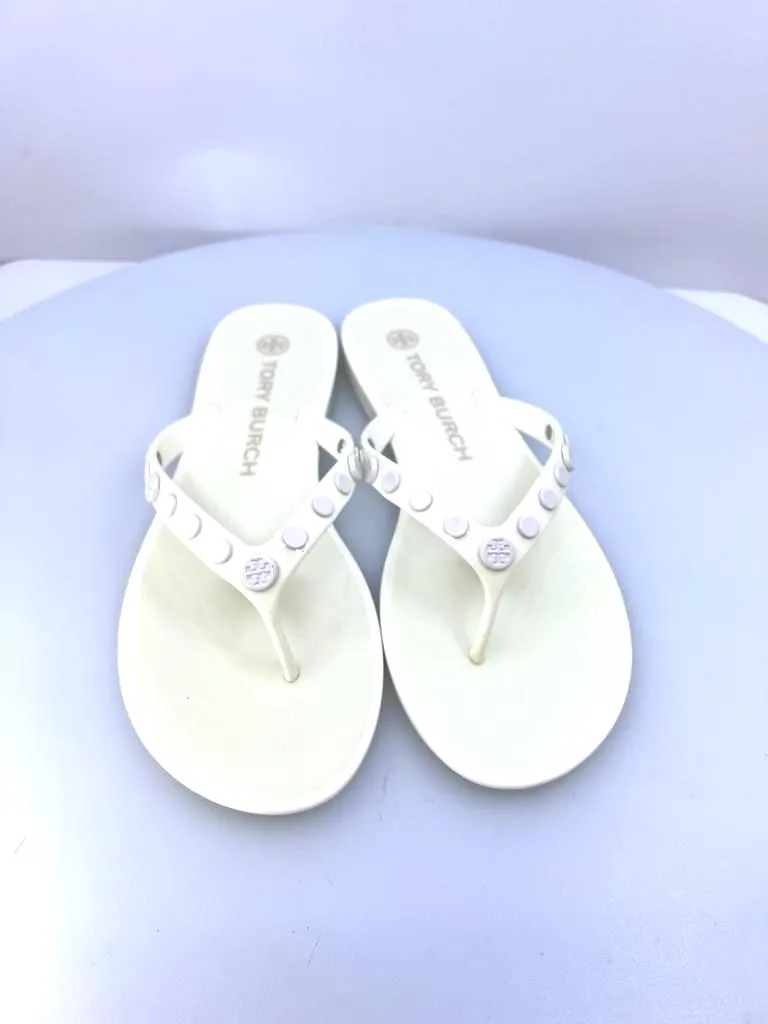 TORY BURCH STUDDED JELLY SLIDES