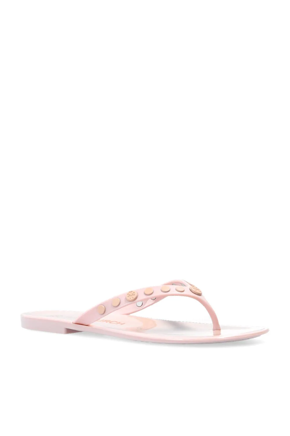 TORY BURCH STUDDED JELLY THONG SANDALS
