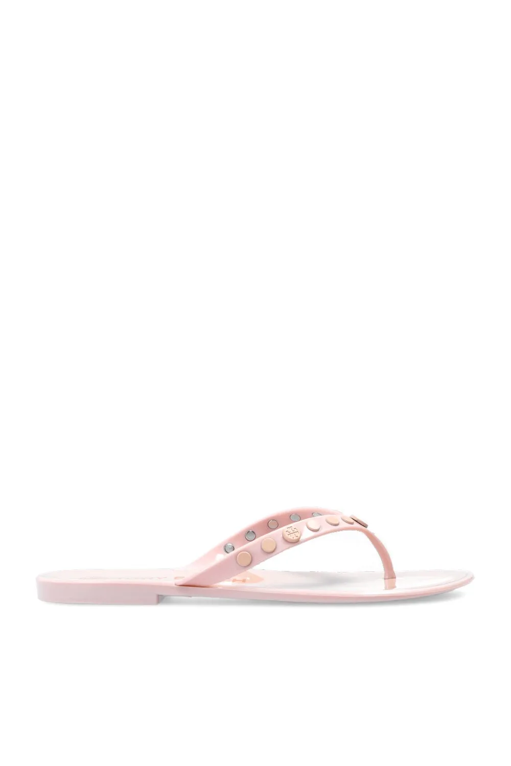TORY BURCH STUDDED JELLY THONG SANDALS
