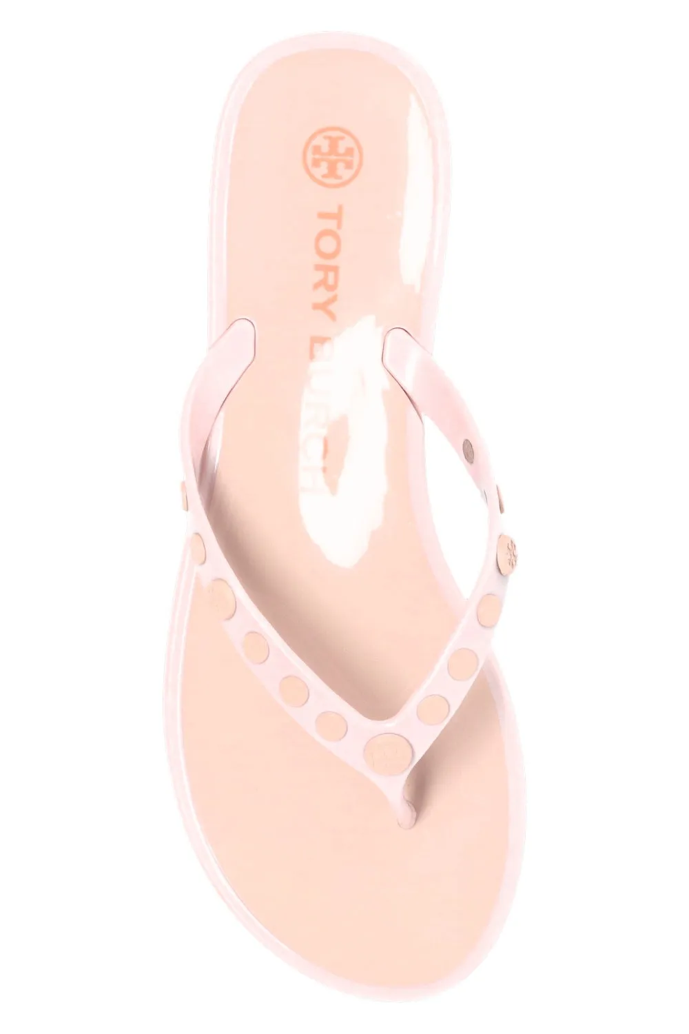 TORY BURCH STUDDED JELLY THONG SANDALS