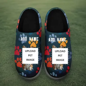 Unique Gift,Personalized Pets Indoor Slipper, Custom Loyal Dog Fur Slipper, Best Friend Footprints Design
