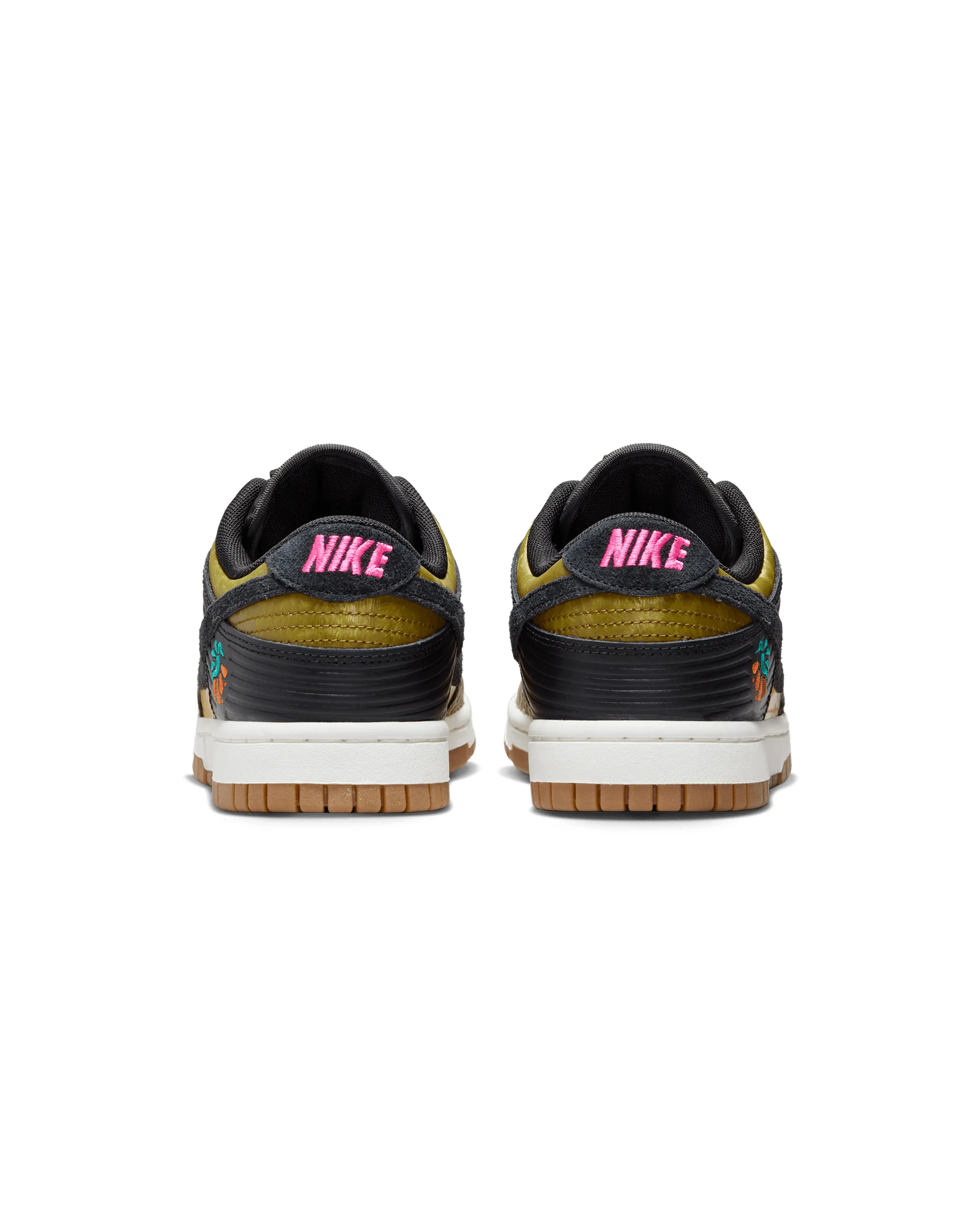 Womens Dunk Low  - Black / Khaki Metallic Gold / Medium Ash