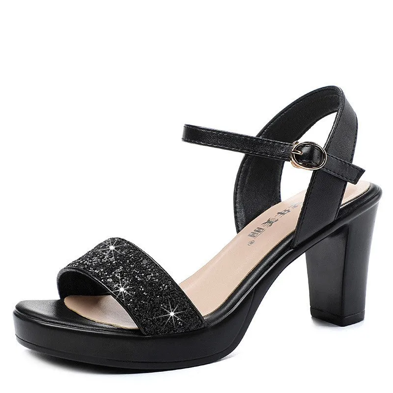 Women's Luxury Sequin Platform Dress Sandals