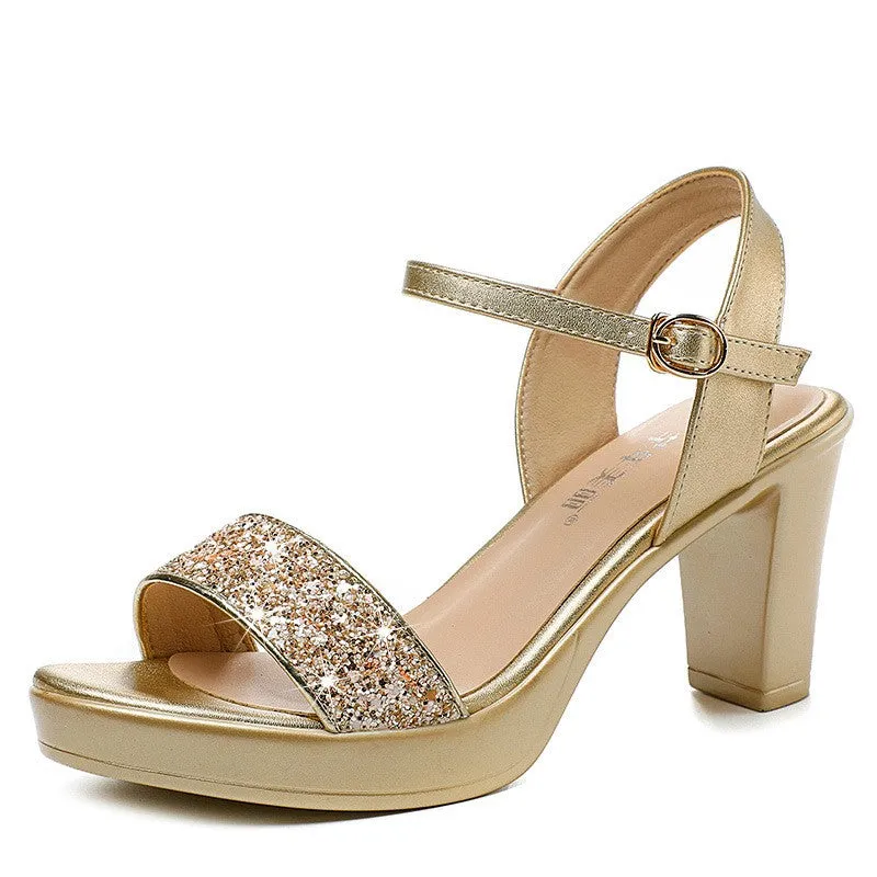 Women's Luxury Sequin Platform Dress Sandals