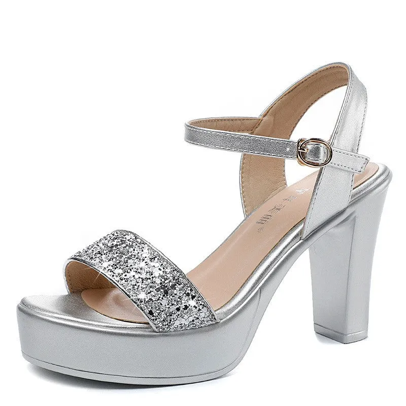 Women's Luxury Sequin Platform Dress Sandals