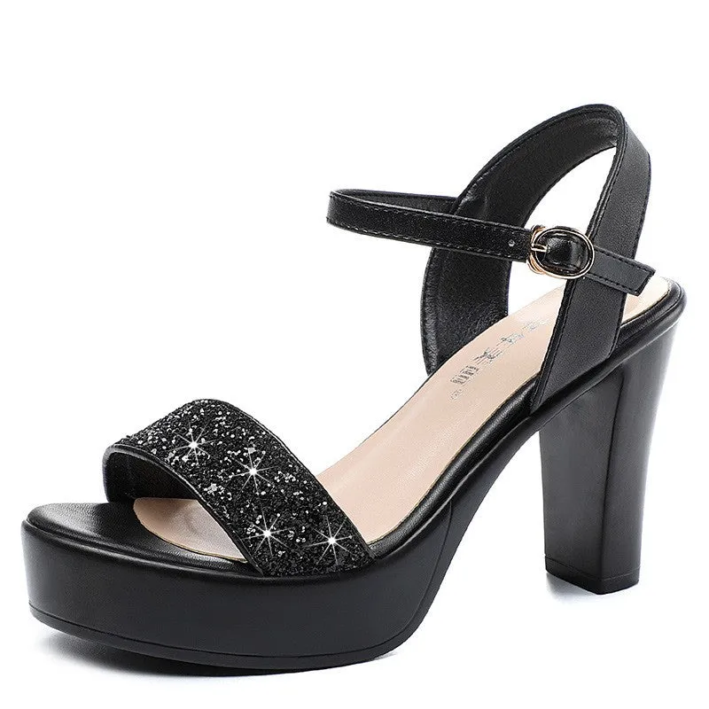Women's Luxury Sequin Platform Dress Sandals