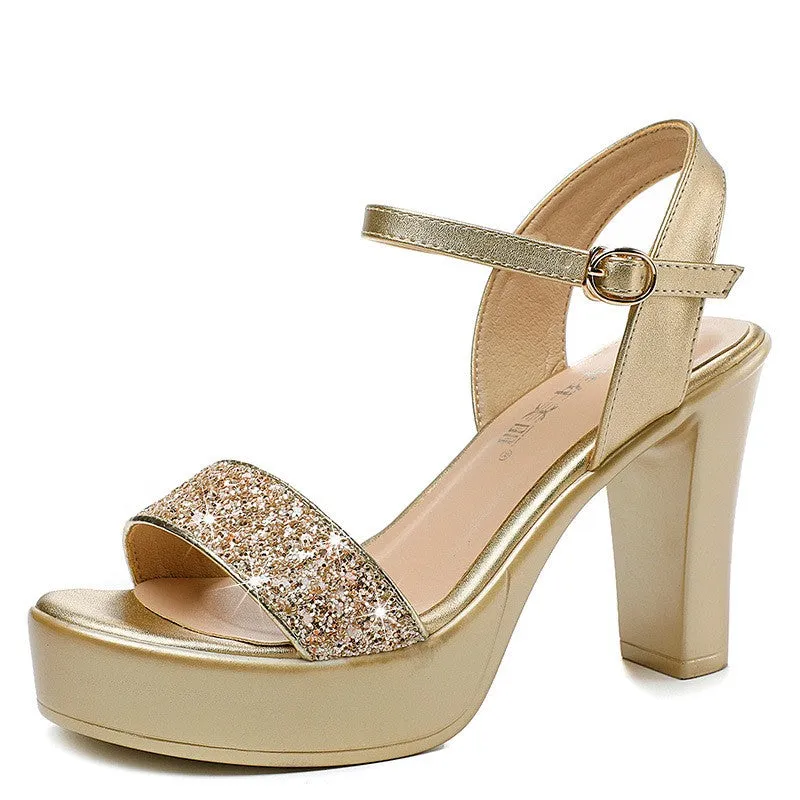 Women's Luxury Sequin Platform Dress Sandals