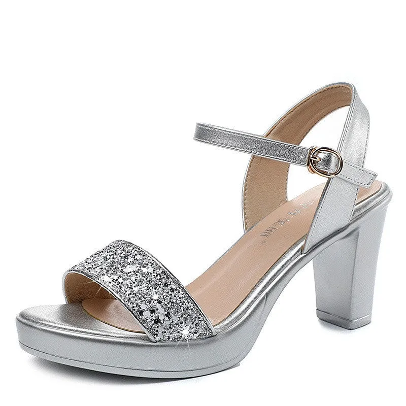 Women's Luxury Sequin Platform Dress Sandals