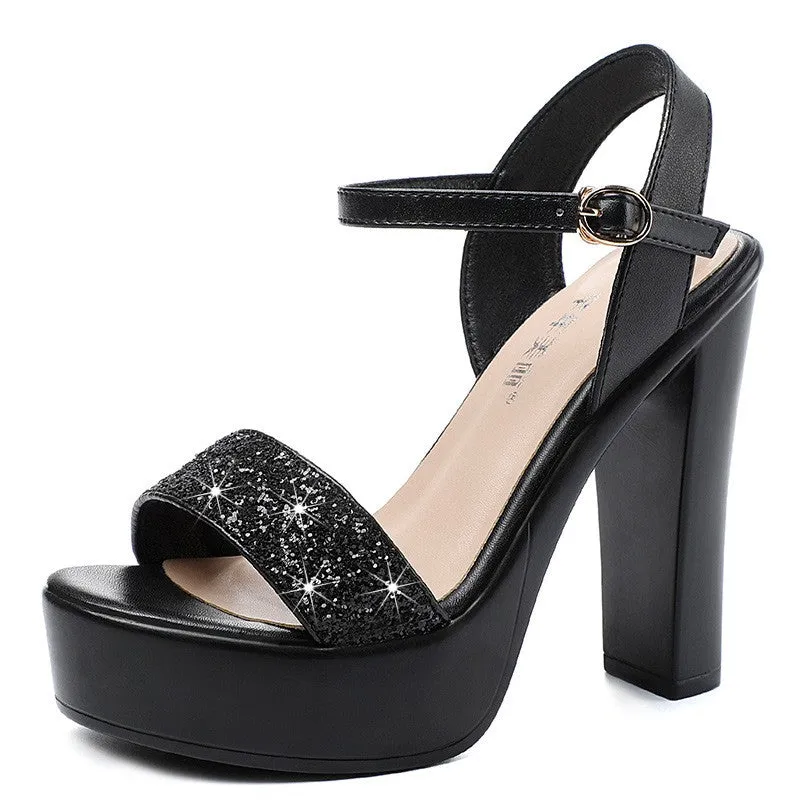 Women's Luxury Sequin Platform Dress Sandals