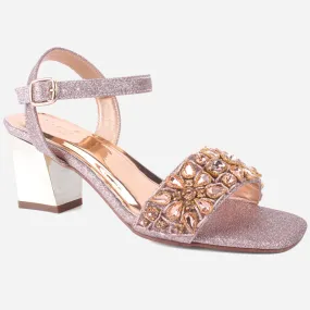 Women's "RAYA" Decorated Block Heel Sandals