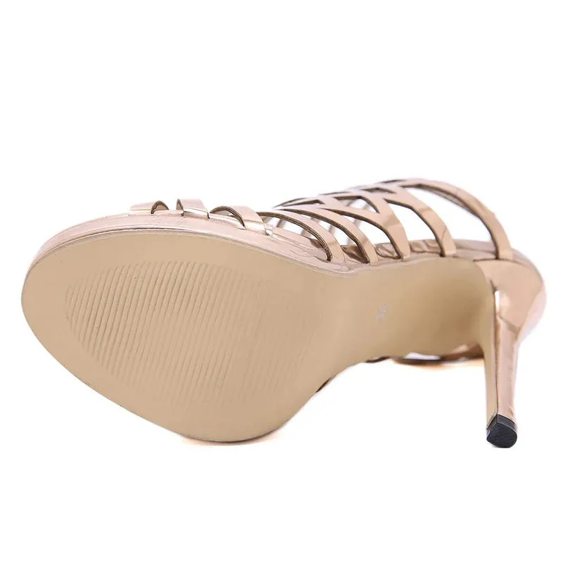 Women's Striking Hollow Out High Heel Strap Sandals